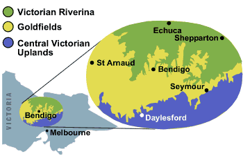 Map showing the regions from which GR collect seeds and cuttings.